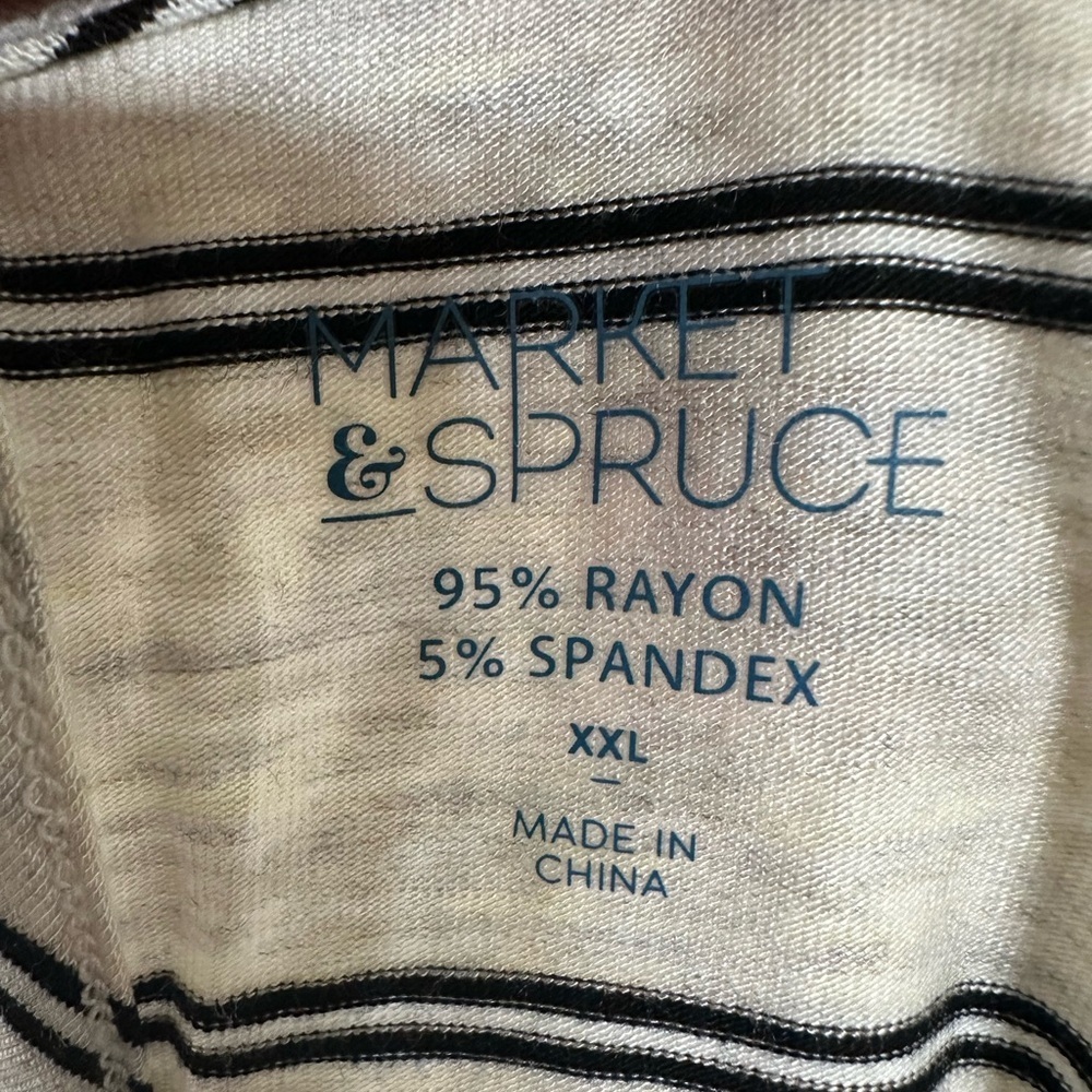 Market & Spruce Black and White Striped Tank Top - Picture 2 of 6